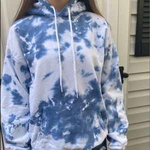 Blue tie dyed sweatshirt